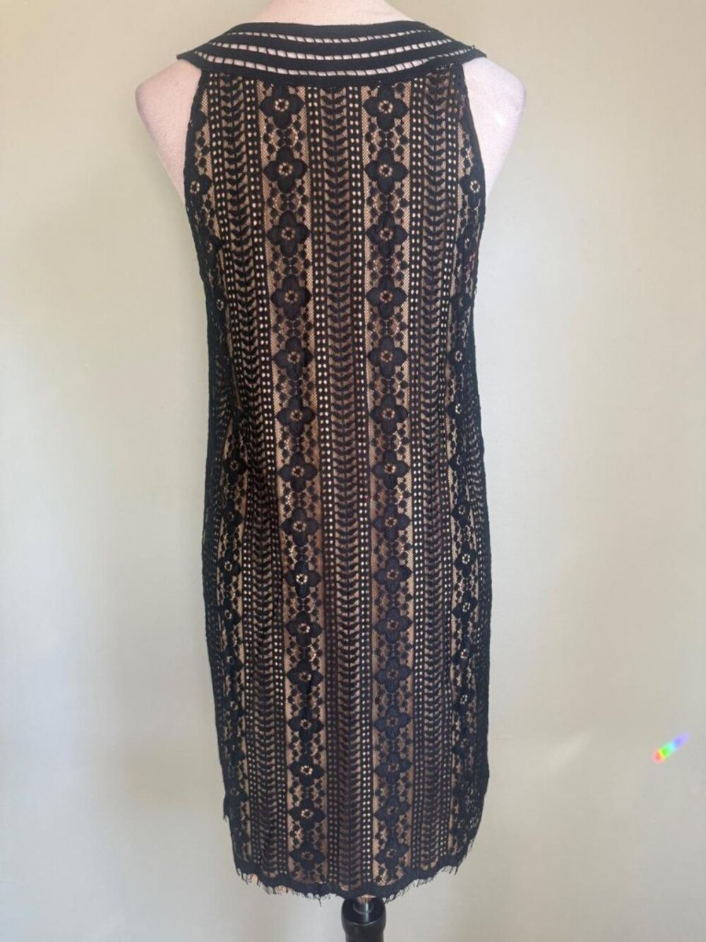 Black Lace Overlay Shift Dress